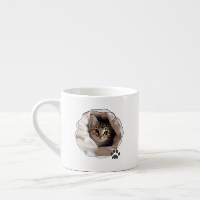 Taza De Espresso Cute Best Cat Dad Photo Espresso Cup (Izquierda)