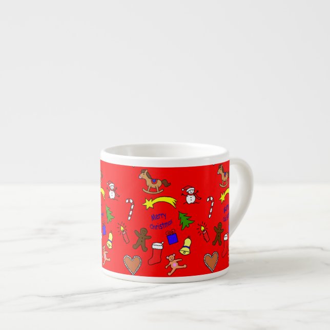Taza De Espresso Cute christmas doodles (Derecha)