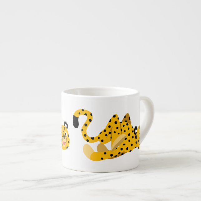 Taza De Espresso Cute Dashing Personalizado Cheetah (Derecha)