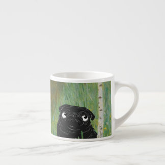 Taza De Espresso Cute Dog Pug Gustav Klimt Forest
