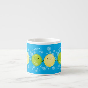 Taza De Espresso Cute happy lemon lime cartoon illustration