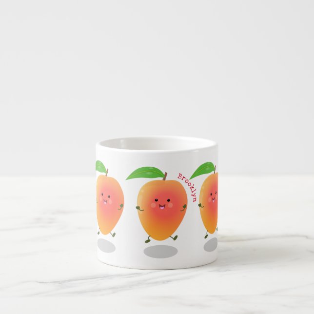 Taza De Espresso Cute happy mango cartoon illustration (Frente)