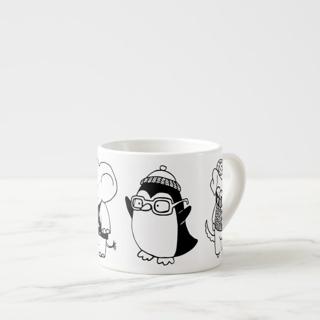 Taza De Espresso Cute niños Personalizados Critters (Derecha)