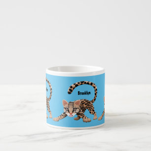Taza De Espresso Cute ocelot cartoon illustration