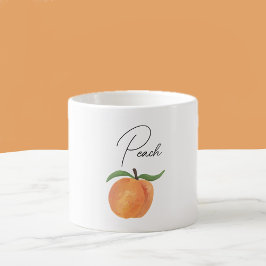 Taza De Espresso Cute Painted Peach Fruit Illustration