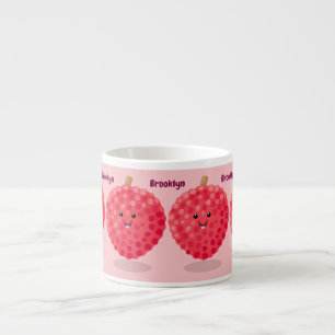 Taza De Espresso Cute pink lychee cartoon illustration