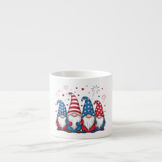 Taza De Espresso Cute USA American Gnomes Personalizado-68123 (Frente)