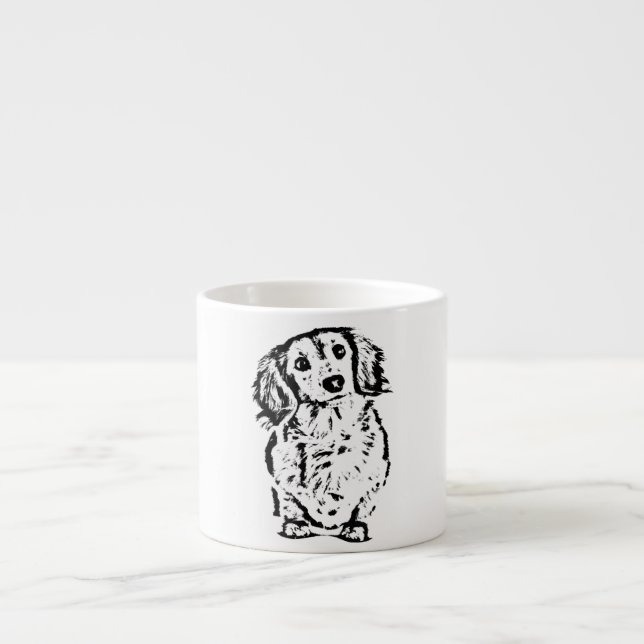Taza De Espresso Dachshund Hover Lover Regalo Doxie Mom Dad Cute (Frente)