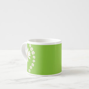 Taza De Espresso Daisies en Green Espresso Mug