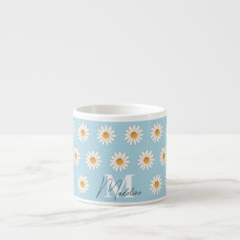 Taza De Espresso Daisy Floral Espresso Mug - Cute Mini Café Cup