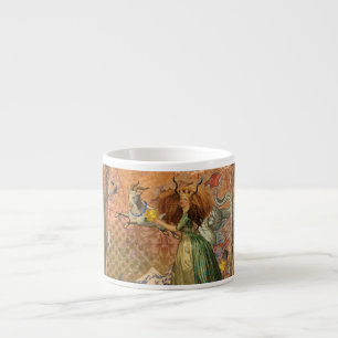 Taza De Espresso Dama Renacentista Capricornio Fantasía Vintage Zod