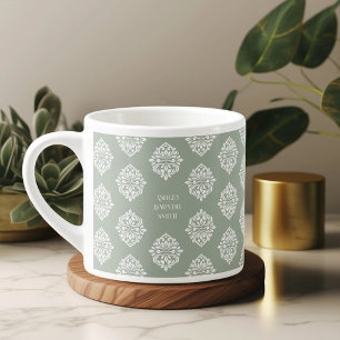 Taza De Espresso Damask Ambience Pale Olive Espresso Cup