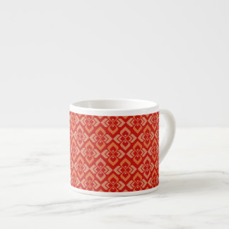 Taza De Espresso Damask rojo y dorado patrón espresso mug