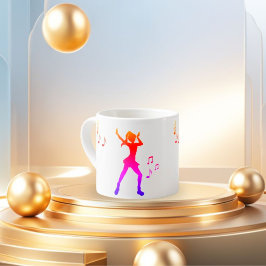 Taza De Espresso Dancing Anime Chica con notas musicales - Guay K-P