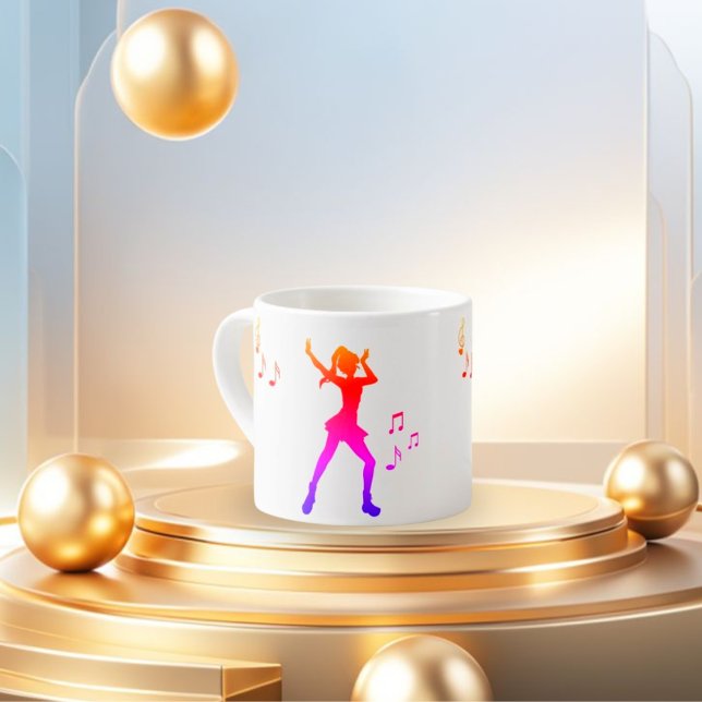 Taza De Espresso Dancing Anime Chica con notas musicales - Guay K-P (Subido por el creador)