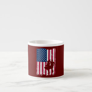 Taza De Espresso Dancing Make Me Happy Folk Dance USA Flag 4th of
