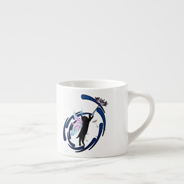 Taza De Espresso Dandelia de gato cósmico (Derecha)