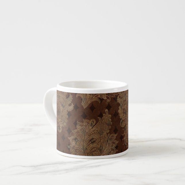 Taza De Espresso Dark Otumn Damask (Izquierda)