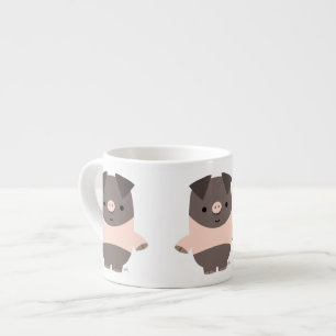 Taza de espresso de cerdo de dibujos animados fuer