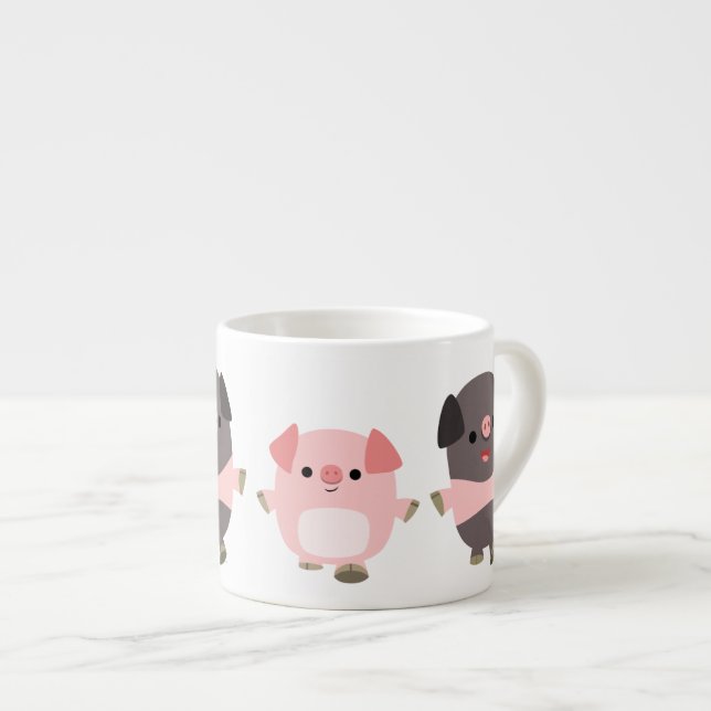 Taza de Espresso de Cerdos de Dibujos Animados Ado (Derecha)
