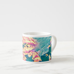 Taza de Espresso de Cielo Turquesa Estilizada