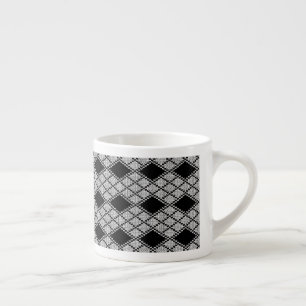 Taza de Espresso de punto argyle NEGRO