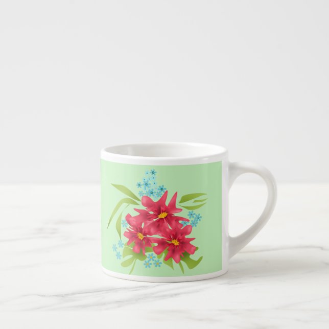 taza de espresso de ramo de primavera (Derecha)