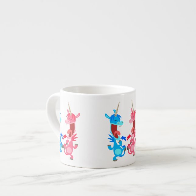 Taza de espresso de unicornios bailarines de dibuj (Izquierda)