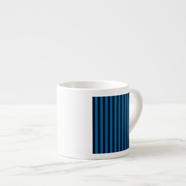 Taza De Espresso Decoración de fondo de franjas verticales azules (Derecha)