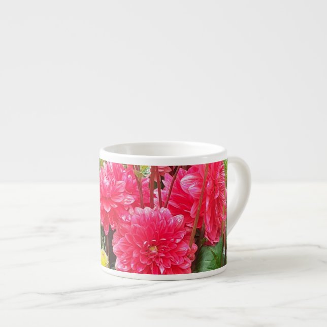 Taza De Espresso Deep Pink Dahlias Espresso Mug (Derecha)