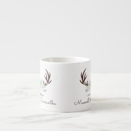 Taza De Espresso DEER ANTLER Rústico Sage Green Wedding Favor