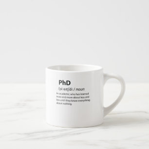 Taza De Espresso Definición de diccionario divertida de PhD