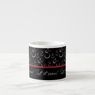 Taza De Espresso Deja que nieve Patrón de familia de muñeco de niev