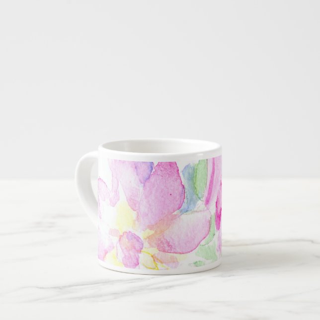 Taza De Espresso Delicadas rosas rosadas Espresso Mug (Izquierda)