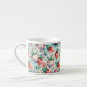 Taza De Espresso Delicious Watercolor Strawberries