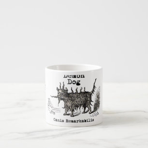 Taza De Espresso Demonio de Perro Divertido Vintage Lindo