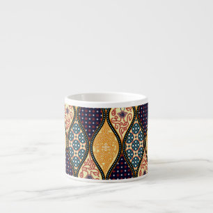 Taza De Espresso Denim Blue Art Nouveau: sin foco