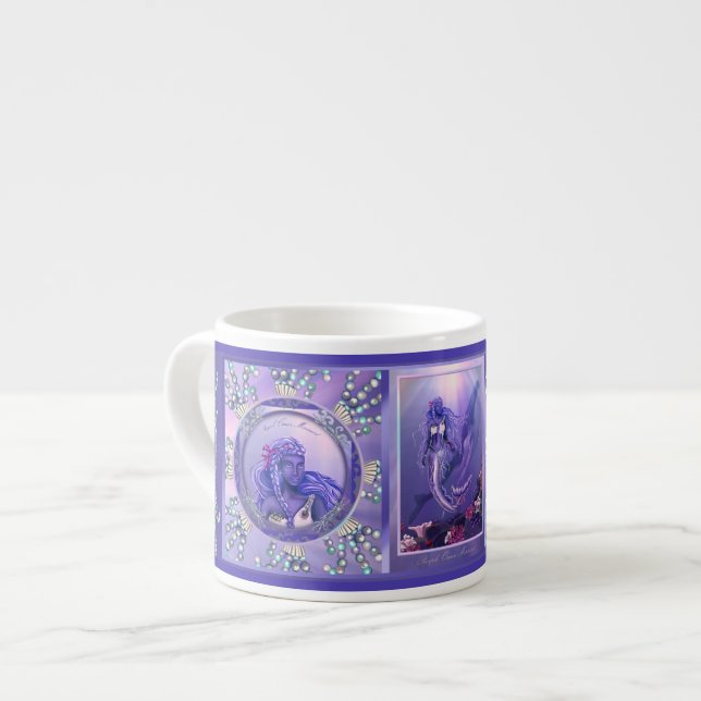 Taza De Espresso Depósito de espresso de sirena de los océanos púrp (Izquierda)