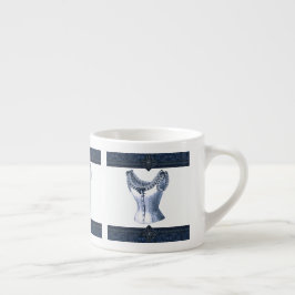 Taza De Espresso Día de la Madre del Corset Azul Vintage