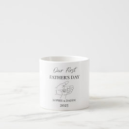 Taza De Espresso Día de nuestro primer padre | Nombre del bebé, pap