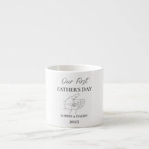 Taza De Espresso Día de nuestro primer padre Nombre del bebé, pap
