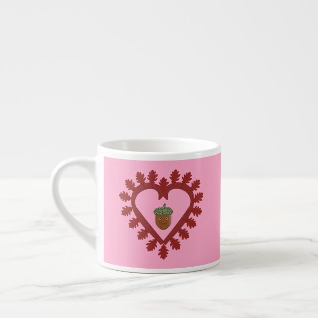Taza De Espresso Día de San Valentín Love Heart Acorn (Izquierda)