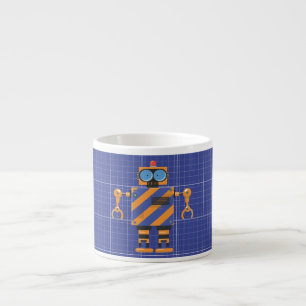 Taza De Espresso Dibujo animado de robot mecánico