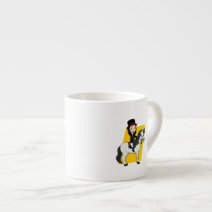 Taza De Espresso Dibujo animado del jinete del caballo del Dressage