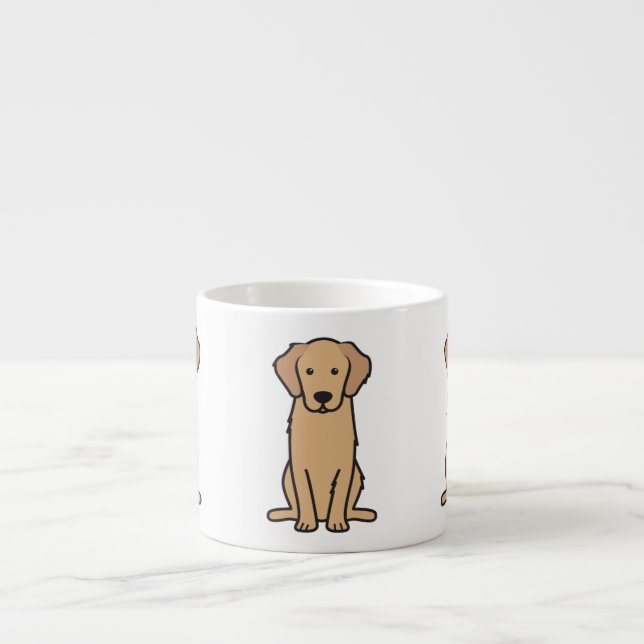 Taza De Espresso Dibujo animado del perro del golden retriever (Frente)