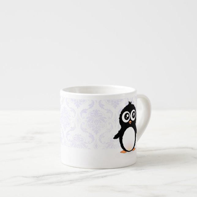 Taza De Espresso Dibujo animado lindo del pingüino (Derecha)