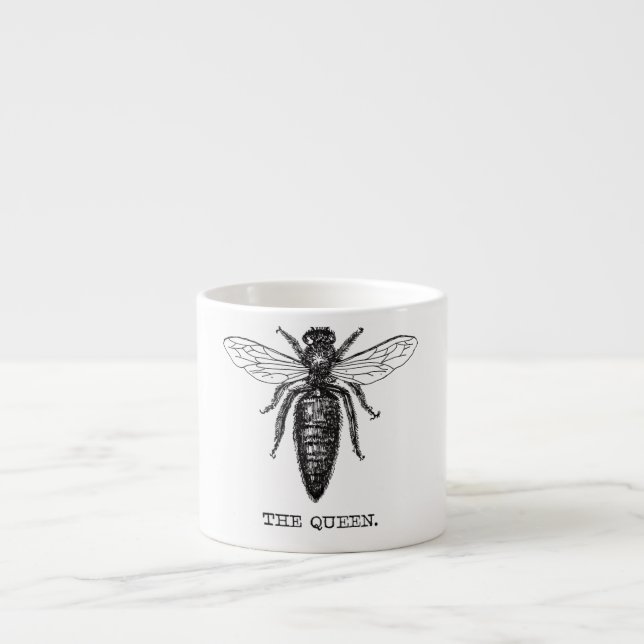 Taza De Espresso Dibujo clásico del Ilustracion Queen Bee (Frente)