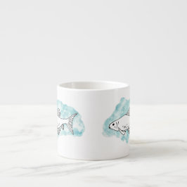 Taza De Espresso Dibujo de color de agua pesada