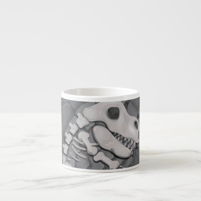 Taza De Espresso Dibujo de fósil de dinosaurio (Frente)