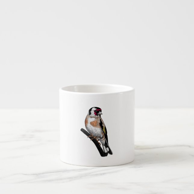 Taza De Espresso Dibujo de Goldfinch (Frente)